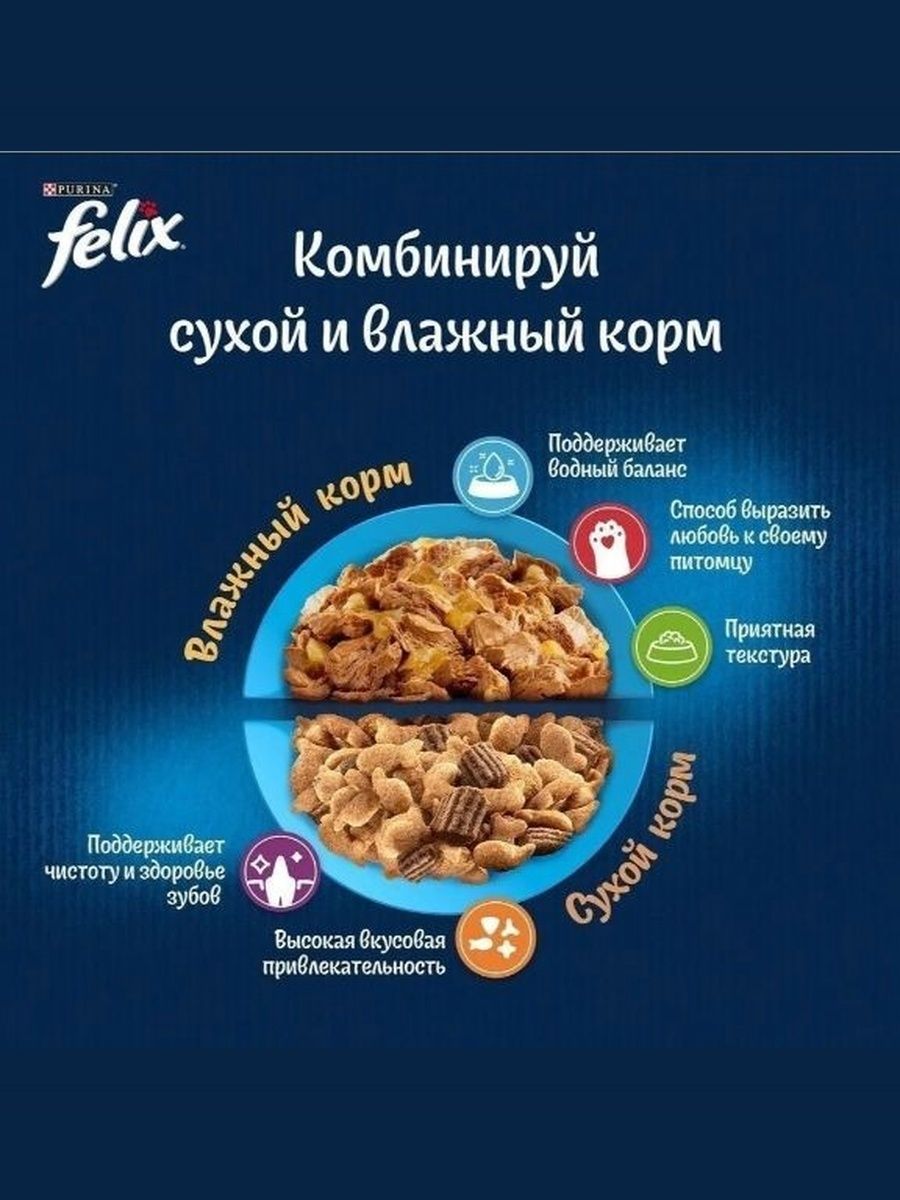 Влажный корм для кошек Felix Мясные ломтики, в соусе с говядиной, 75 г x 26 шт