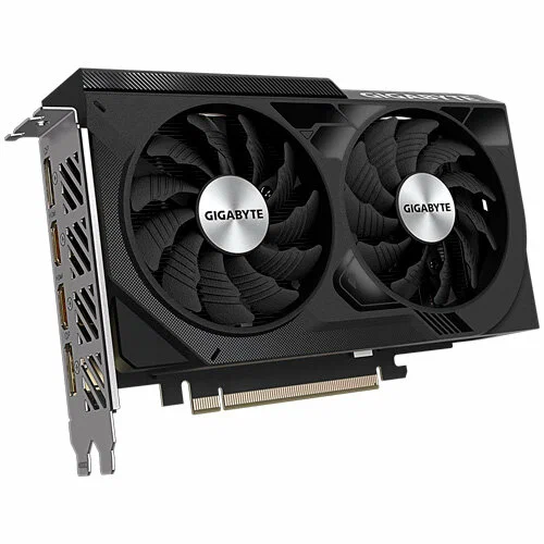 Видеокарта Gigabyte GeForce RTX 4060 8192Mb, Windforce OC 8Gb (GV-N4060WF2OC-8GD) 2xHDMI, 2xDP, Ret (Чёрный)