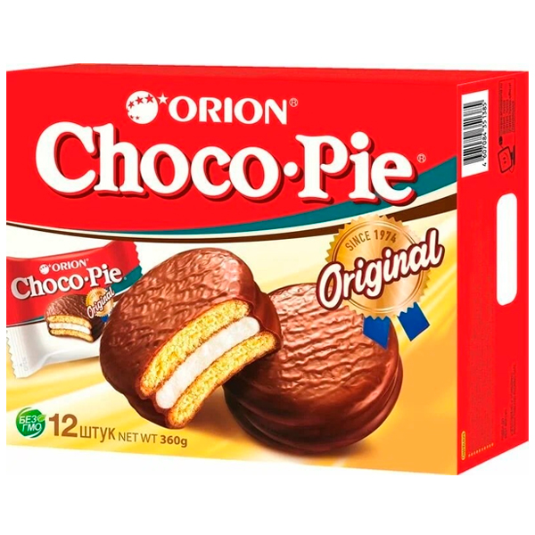 Пирожное Choco Pie Orion Original 30 гр х 12 шт, 360 гр
