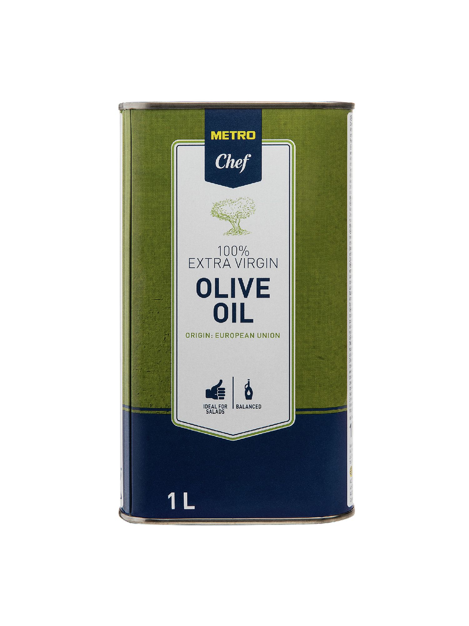 Масло оливковое METRO Chef Extra Virgin нерафинированное, 1л х 12шт.