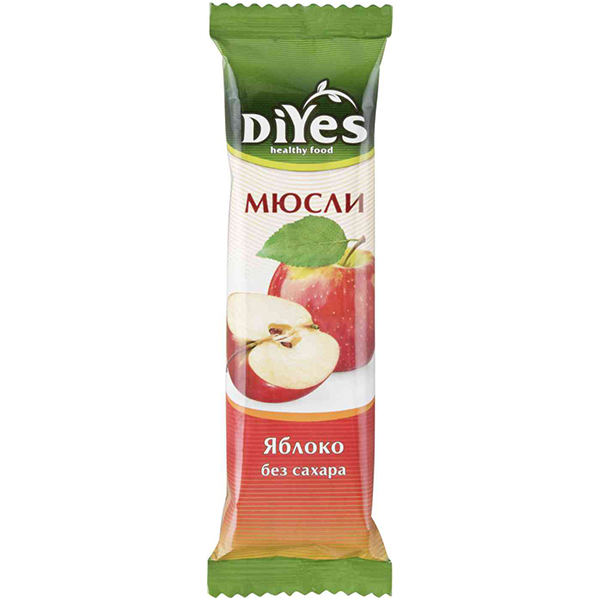 Батончик Диес / ДиYes мюсли Яблоко без сахара 25 гр