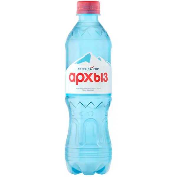Вода Легенда гор Архыз 0.5 литра, газ, пэт, 12 шт. в уп.