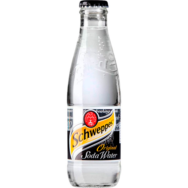 Schweppes Soda Water / Швепс Содовая импорт 0,2 литра, газ, стекло, 24 шт. в уп.