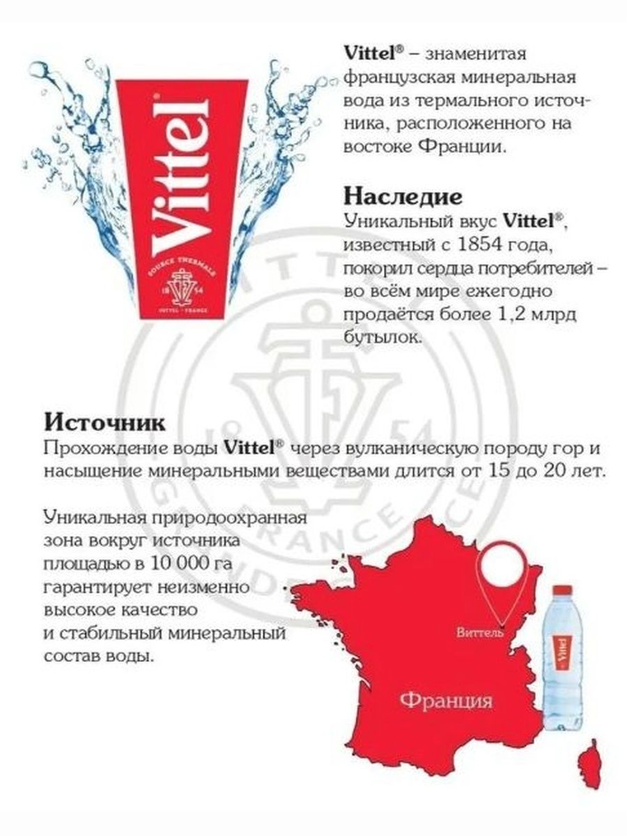 Вода Vittel. Вода минеральная негазированная гидрокарбонатно-сульфатная магниево-кальциевая, пэт, 0.75 л, 15 шт в упаковке.