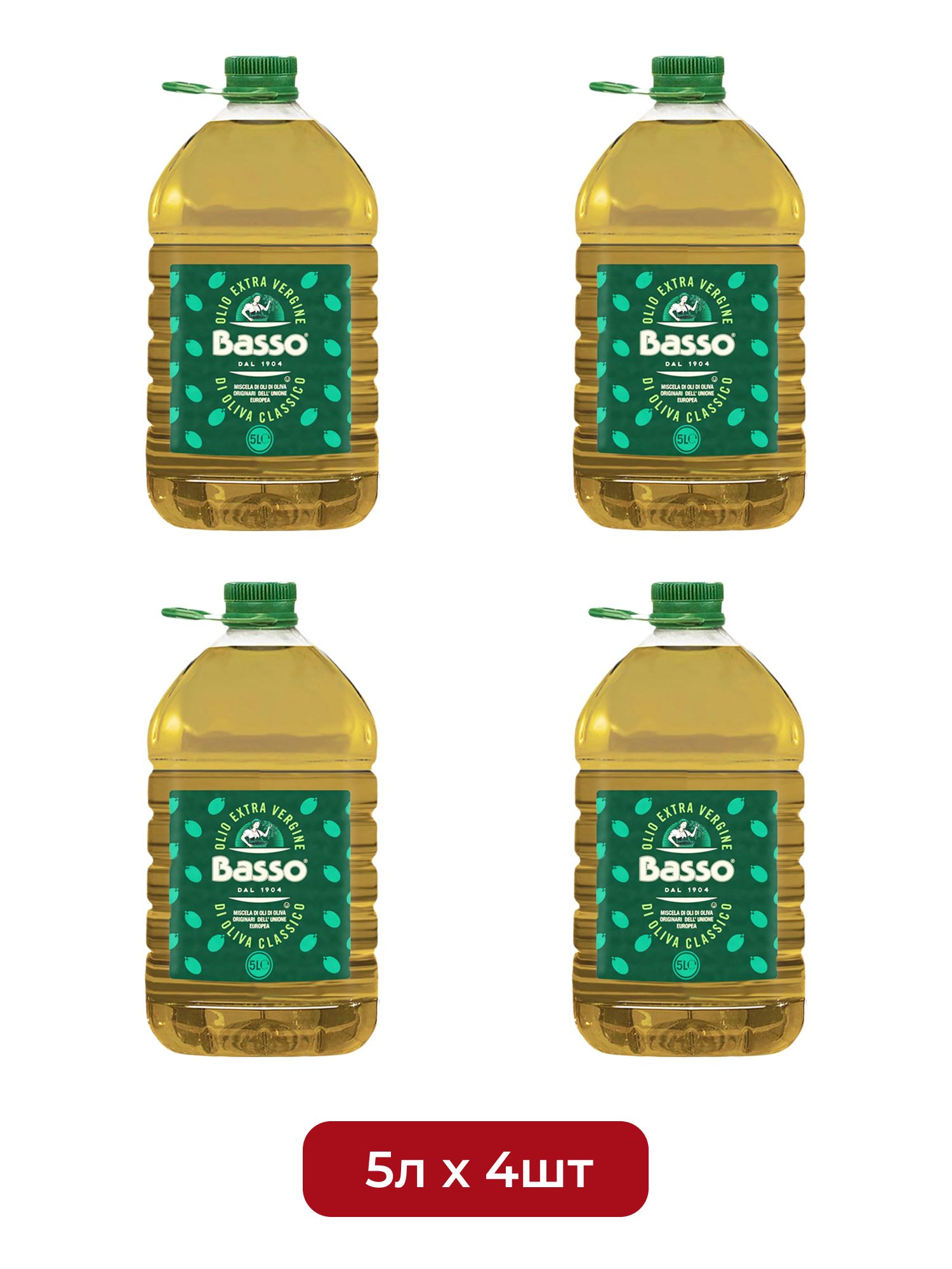 Масло Оливковое Basso Extra Virgin Нерафинированное 5л пэт х 4шт.