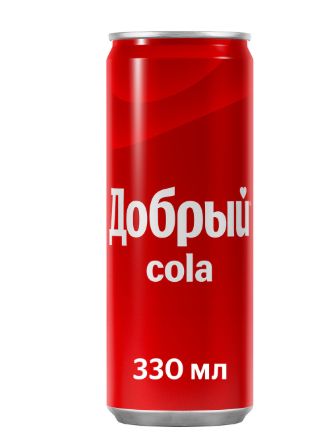 Напиток Добрый Cola, 0,33 литр. Жб. Упаковка 24 шт.