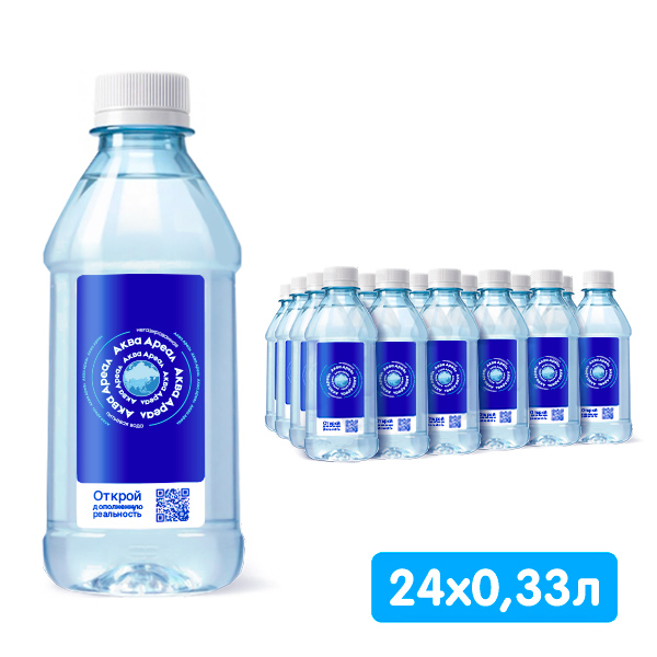 Вода Аква Ареал 0.33 литра, без газа, пэт, 24 шт. в уп.