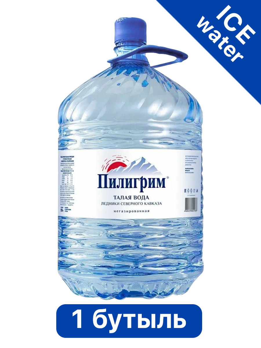 Вода питьевая Пилигрим 19л негазированная (бутыль одноразовая 1 шт.)