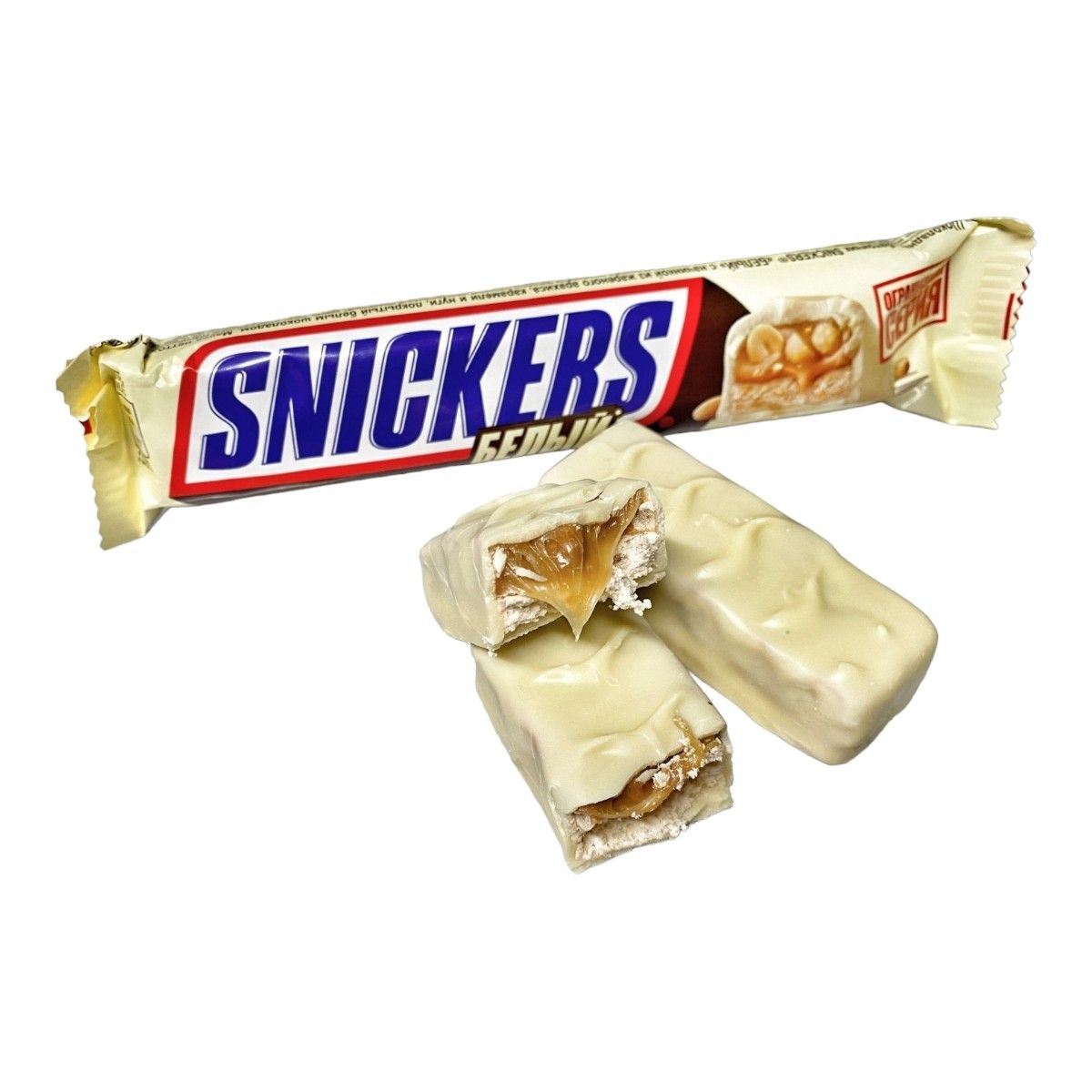 Батончик шоколадный Snickers Белый, 81г. Упаковка 32 шт.