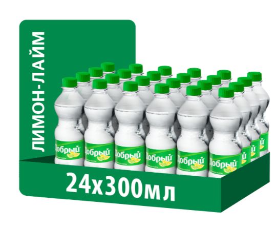 Напиток Добрый Лимон-лайм газированный, 0,3 литр. ПЭТ. Упаковка 24 шт.