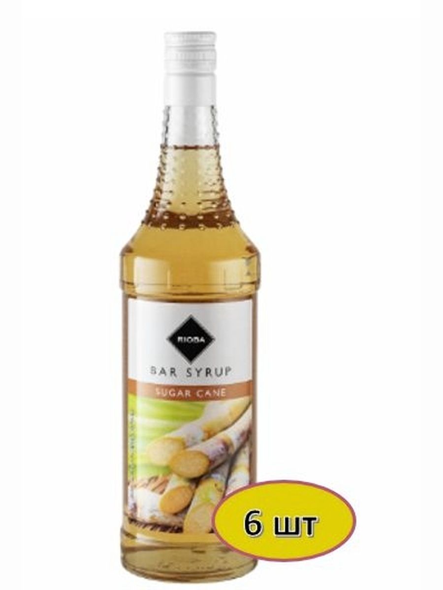 RIOBA Сироп Сахарный тростник, 1л. Стекло. Упаковка 6 шт.