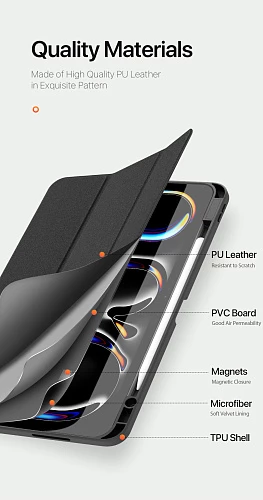 Чехол-книжка Gurdini Dux Ducis Domo Series для iPad Pro 11 (2024) (Розовый)