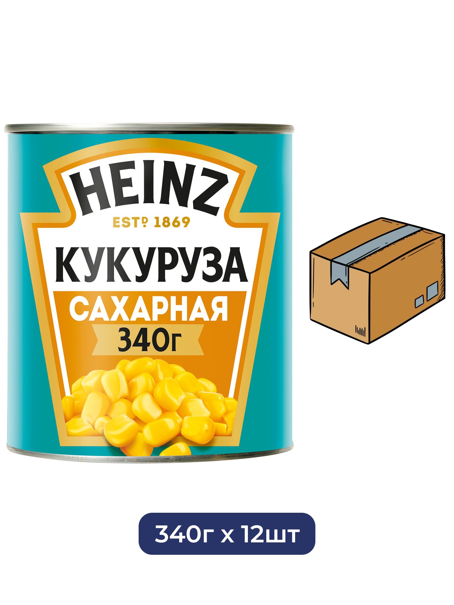 Кукуруза Heinz Сахарная, 340г х 12 шт.