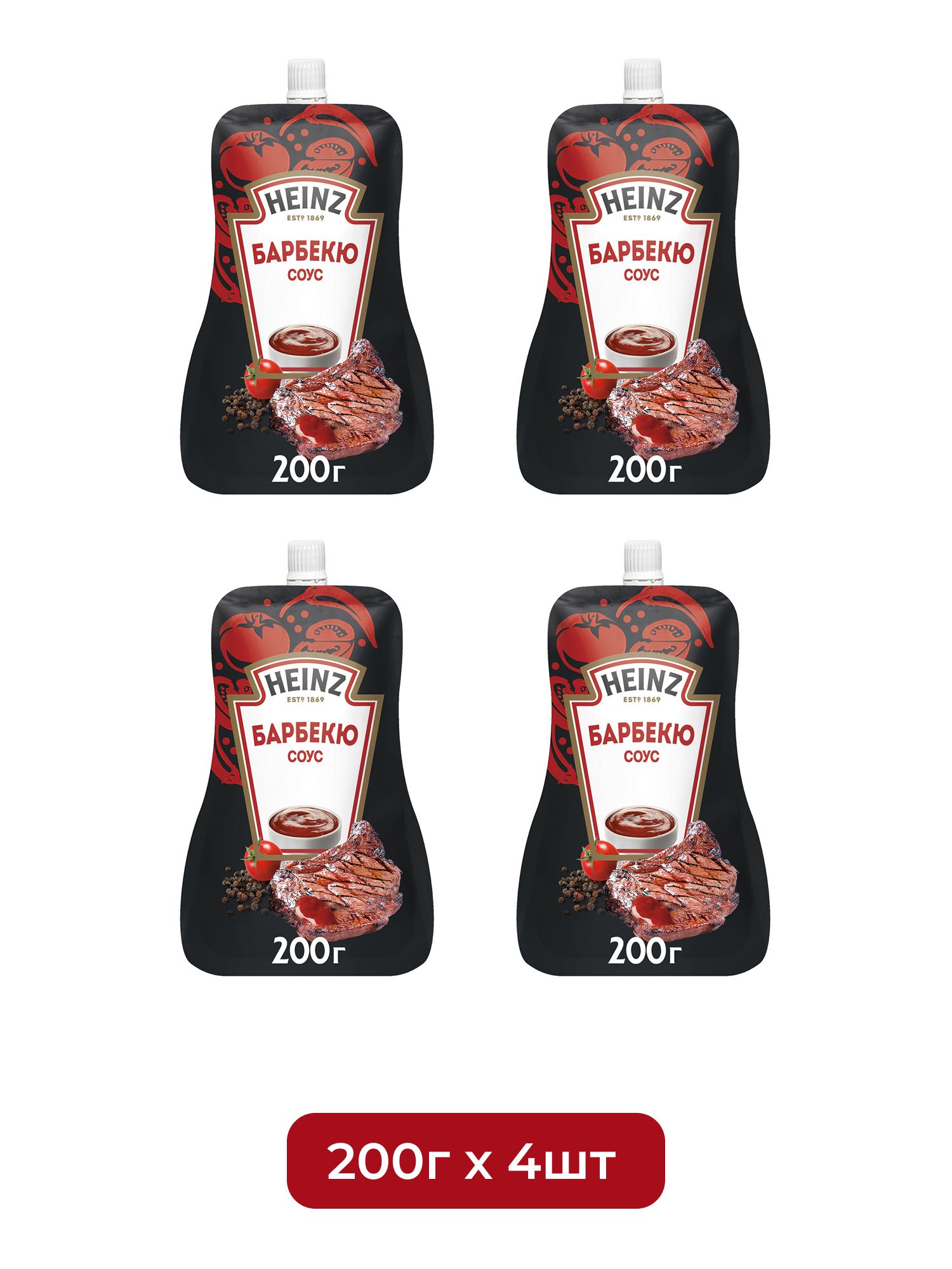 Соус Heinz барбекю, 200г х 4шт.
