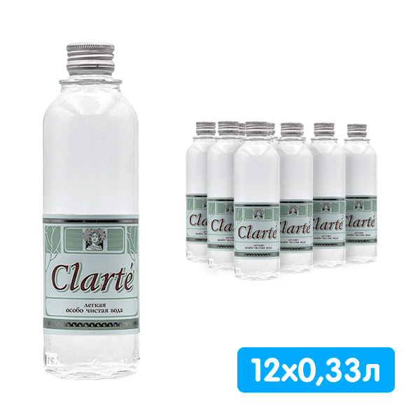 Вода Clarte 0.33 литра, без газа, стекло, 12 шт. в уп.