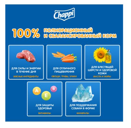 Корм сухой для собак Сытный мясной обед. С говядиной по-домашнему 15кг