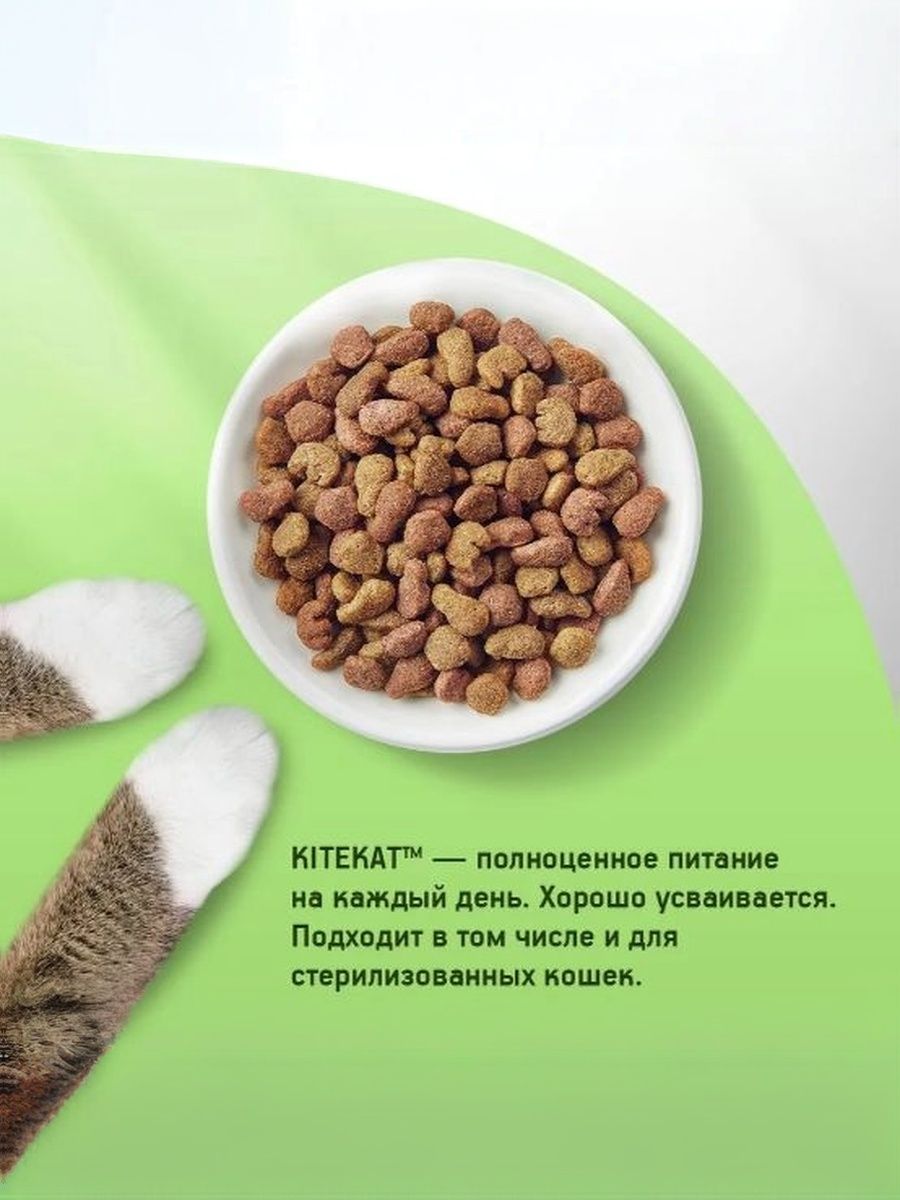 Сухой корм KITEKAT для взрослых кошек Улов Рыбака, 15кг