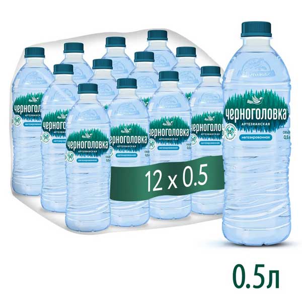 Вода Черноголовка детская 0.5 литра, без газа, пэт, 12 шт. в уп.