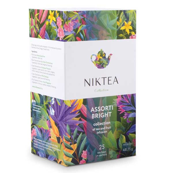 Коллекция чая и чайных напитков Niktea Assorti Bright 5 вкусов 25 пак