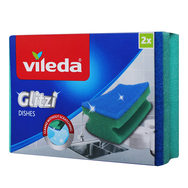 Губка Vileda для посуды Глитци желтые 2 шт