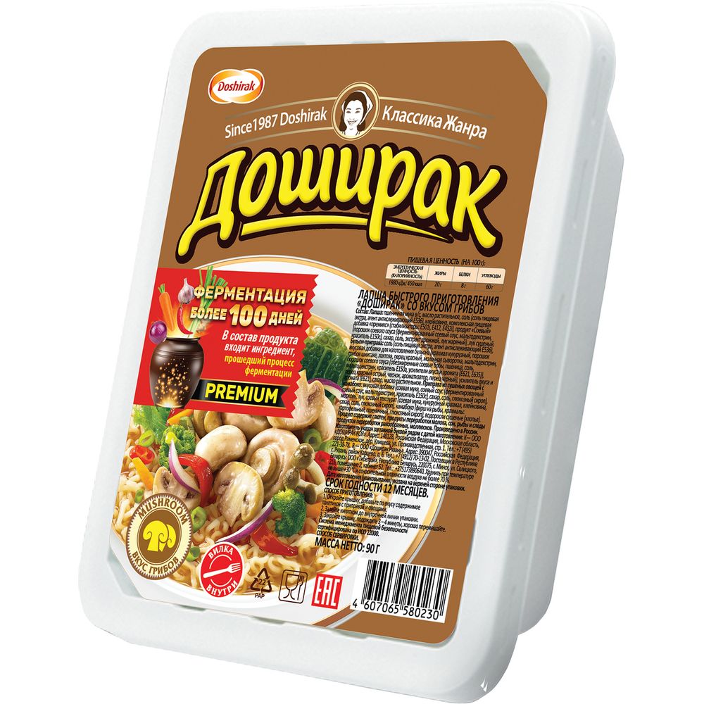 Лапша Доширак быстрого приготовления грибы, 90г х 24 шт.