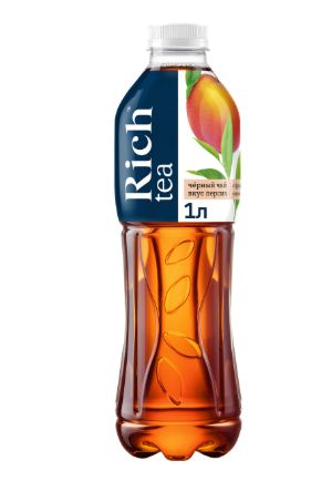 Холодный чай Rich tea черный со вкусом персика, 1000 мл. Упаковка 12 шт.