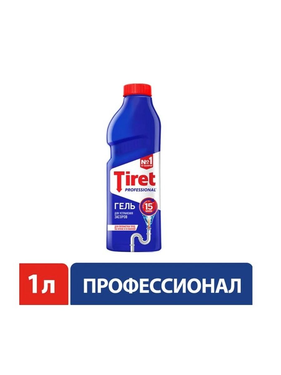 Гель Tiret Профессионал для устранения засоров в канализационных трубах 1 л