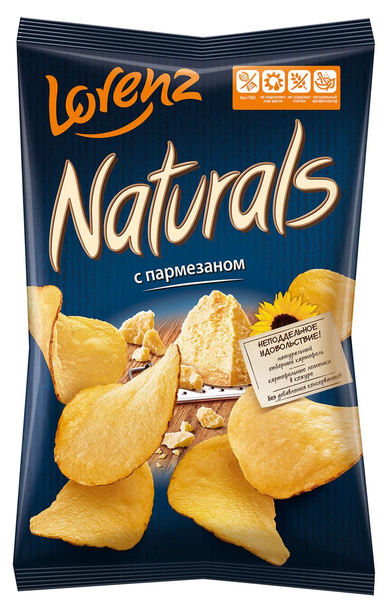 Чипсы Naturals Пармезан, 100г. Упаковка 25шт. Набор 2 упаковки.