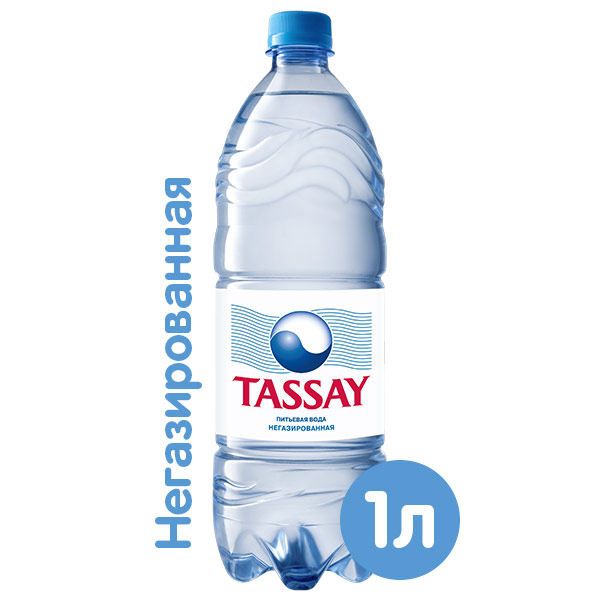 Вода Tassay 1 литр, без газа, пэт, 6 шт. в уп.