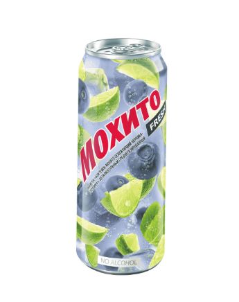 Напиток Мохито Fresh Черника газированный, Жб, 450мл x 24 шт