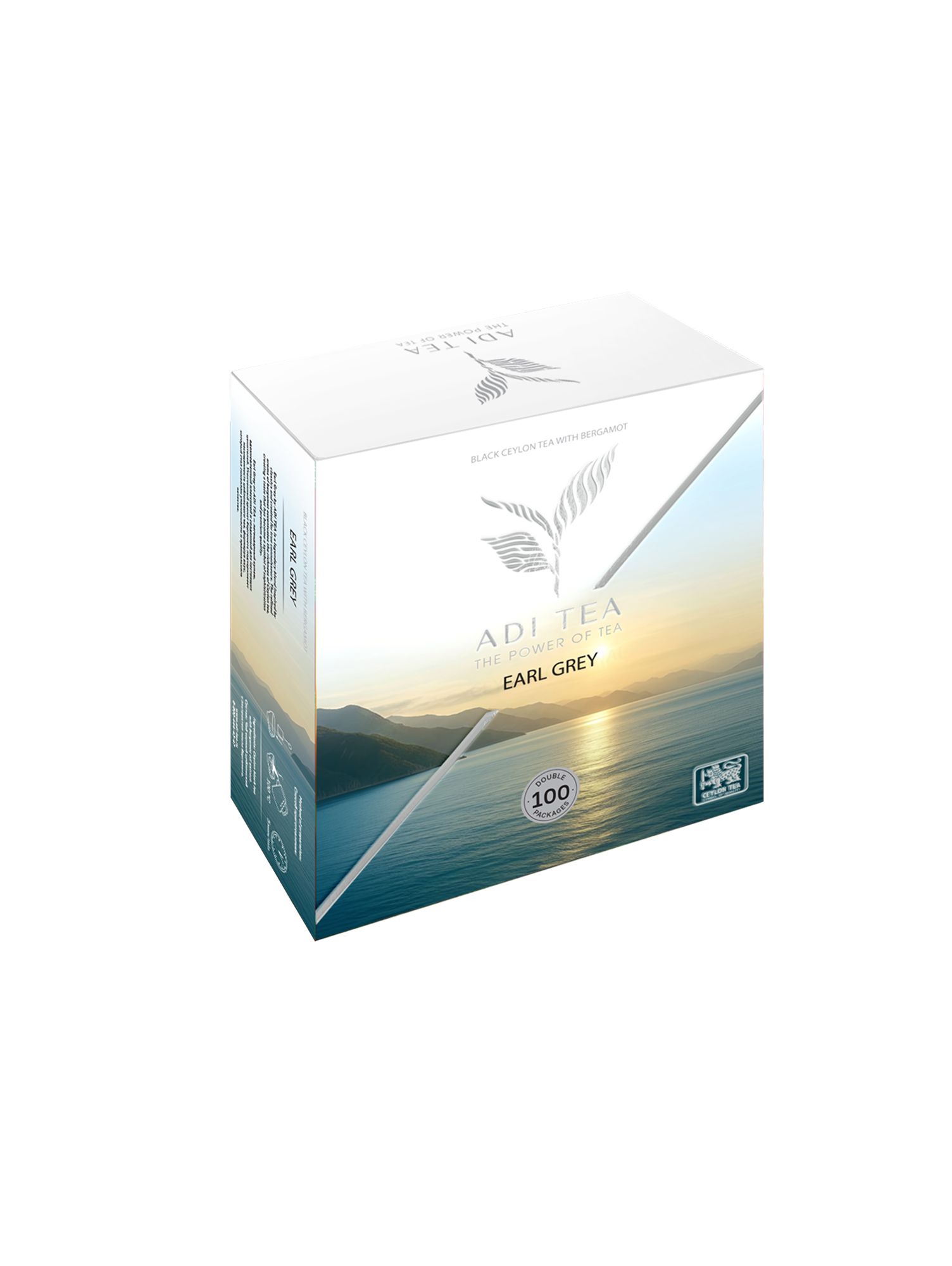 Чай черный пакетированный ADI TEA Earl Grey 100 пакетиков х 9шт.