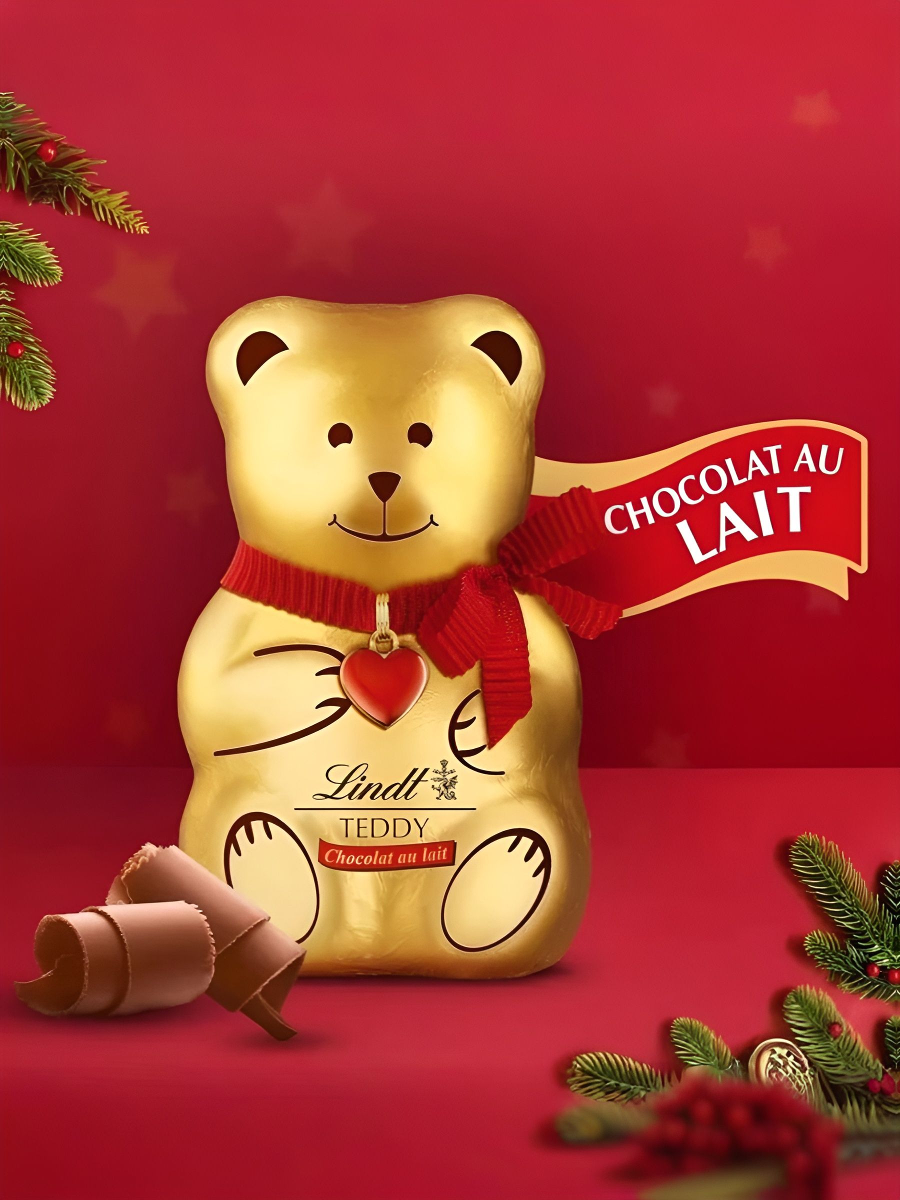 Молочный шоколад Линдт. Фигурка в форме медведя "Тедди" 100 гр. 2 шт.