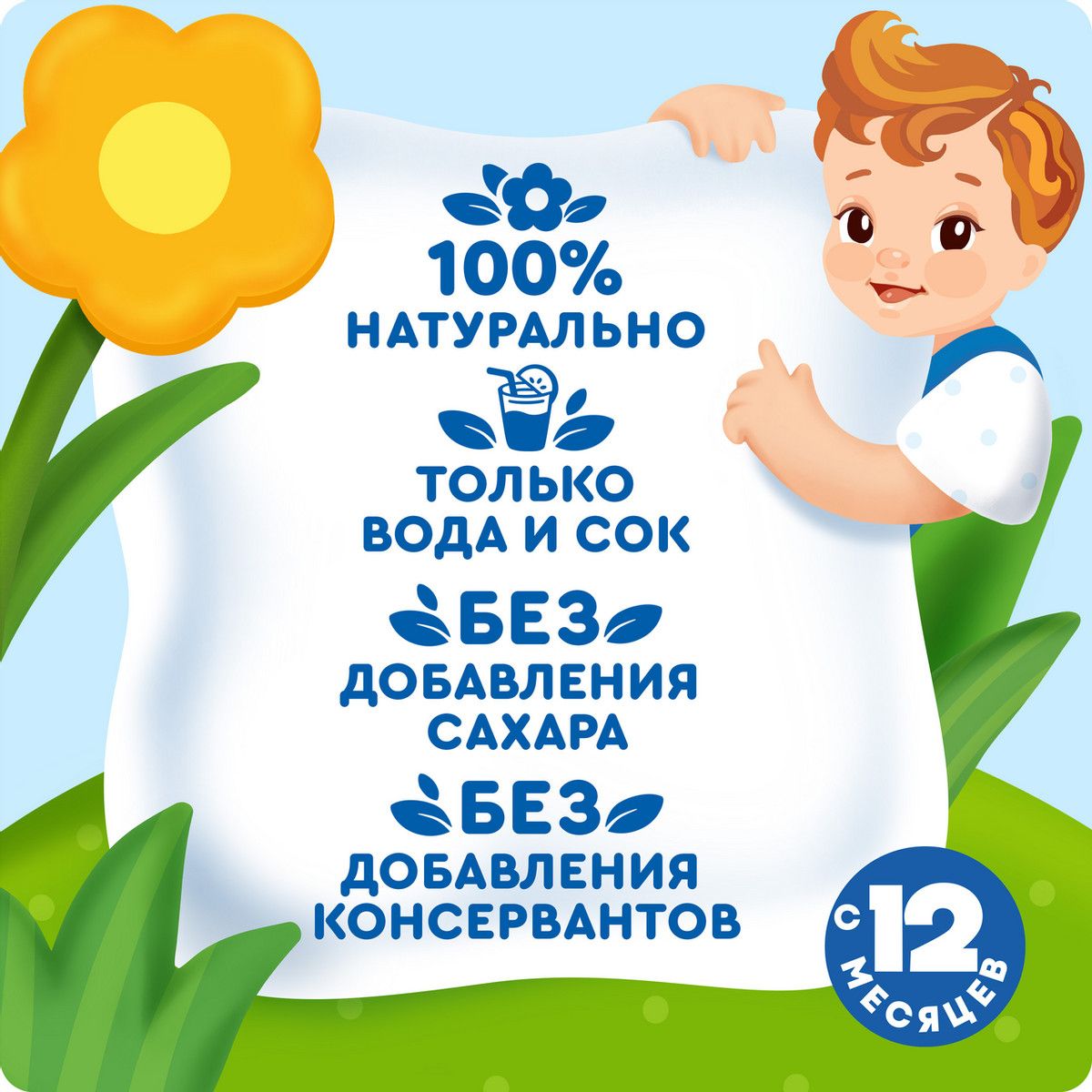 Напиток сокосодержащий детский Агуша Яблоко и вишня с 12 месяцев, 300мл (Упаковка 6 шт)