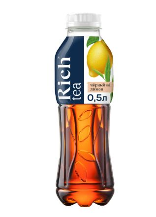 Холодный чай Rich tea черный со вкусом лимона, 500 мл. Упаковка 12 шт.