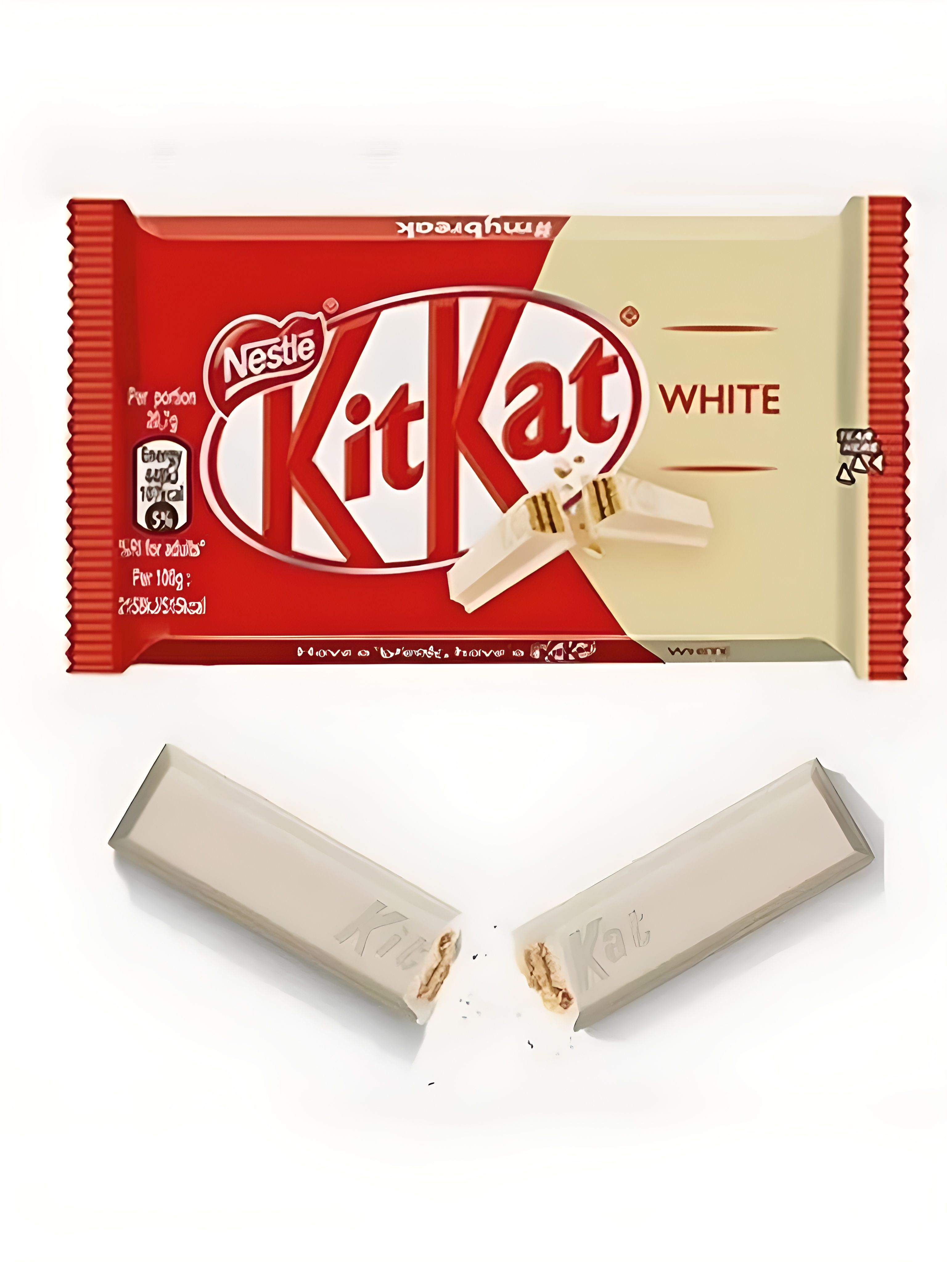 Молочный шоколадный батончик Kit Kat White с хрустящей вафлей (41,5 грамм). 12 шт.