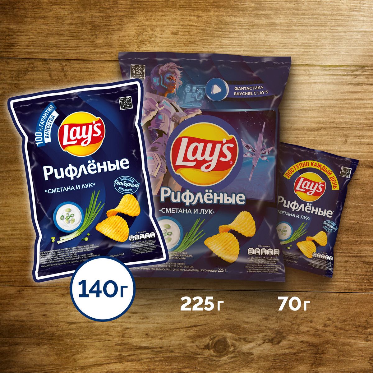Чипсы Lay's Max рифленые Сметана и лук, 140г. Упаковка 19шт. Набор 4 упаковки.