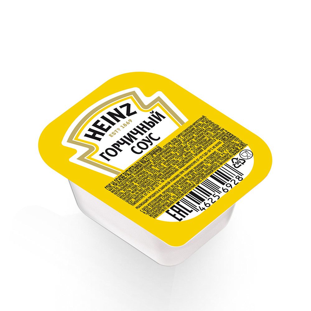 Соус Heinz горчичный (25мл x 125шт), 3.125кг. Набор 4 упаковки.