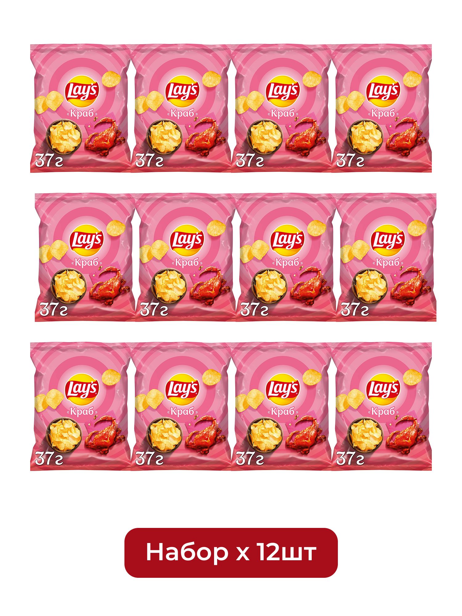 Чипсы Lay's Краб, 37г х 12шт.