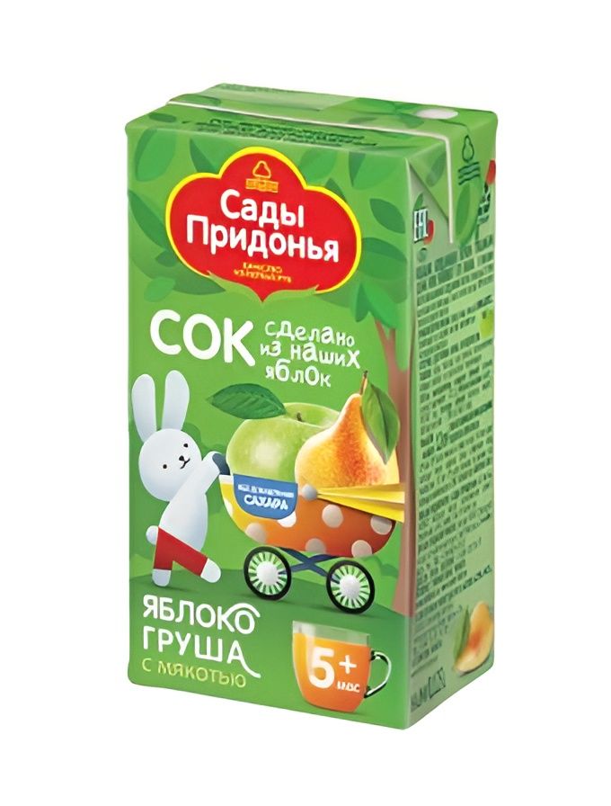 Сок детский "Сады Придонья", Яблоко - Груша, 125 мл. 18 шт.