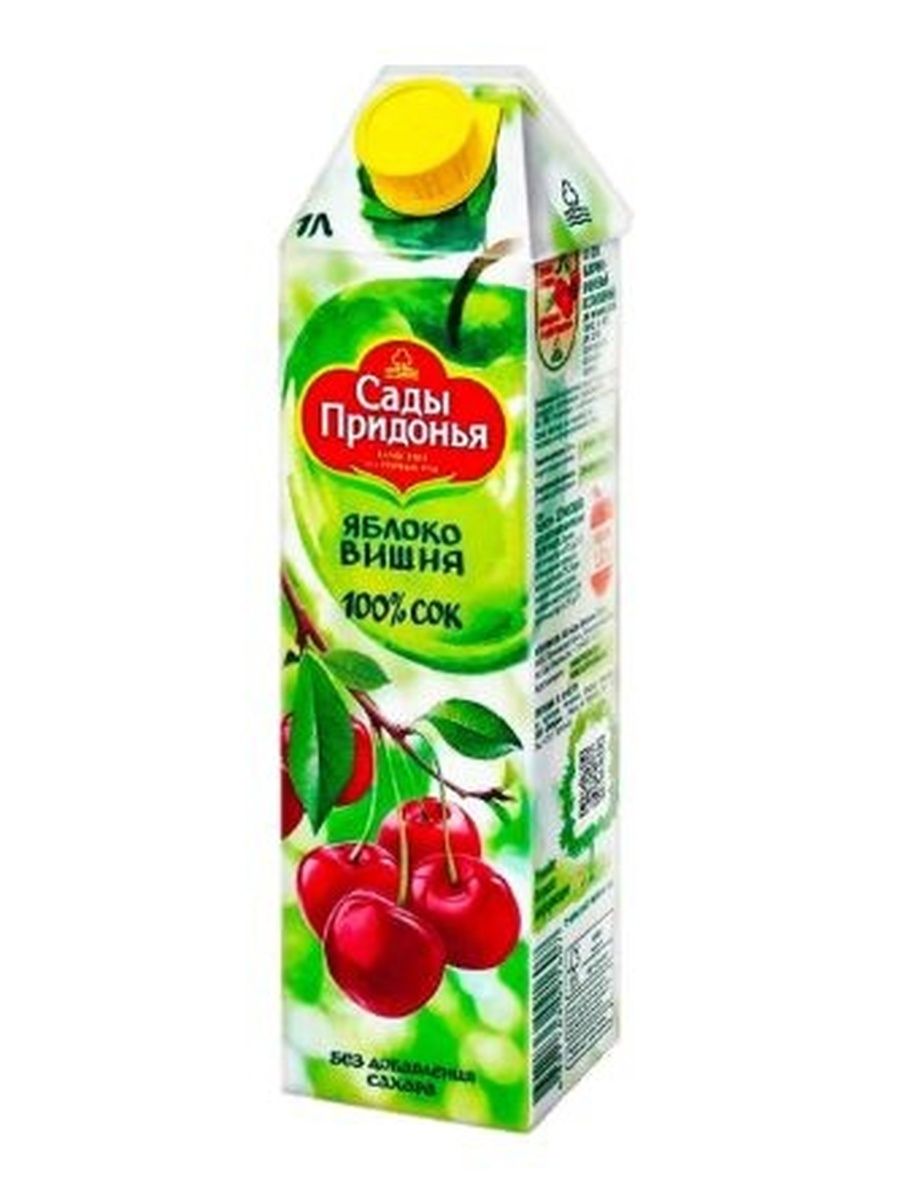 Сок детский "Сады Придонья", Яблоко-Вишня, 1000 мл. 12 шт.