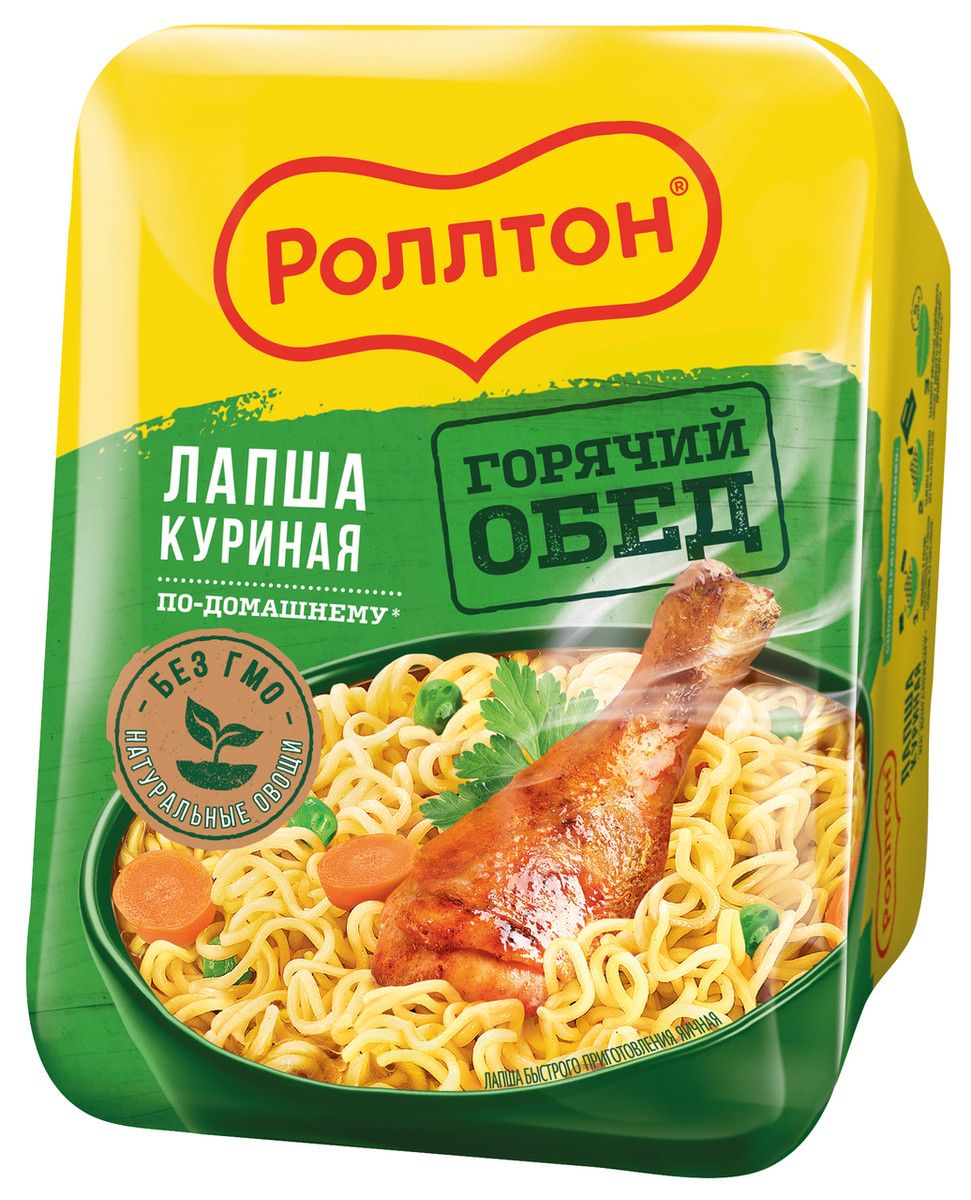 Лапша быстрого приготовления Роллтон Куриная по-домашнему, 90г х 6 шт.