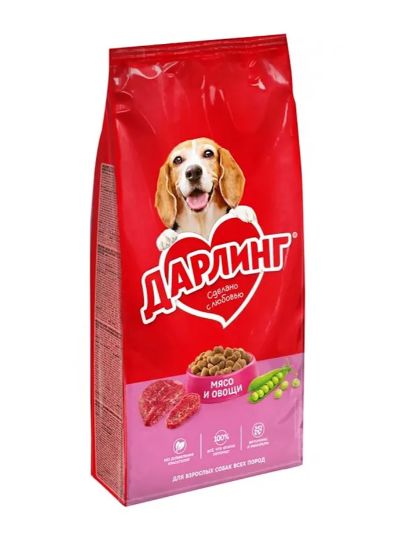 Сухой корм ДАРЛИНГ для взрослых собак, мясо и овощи, 15 кг