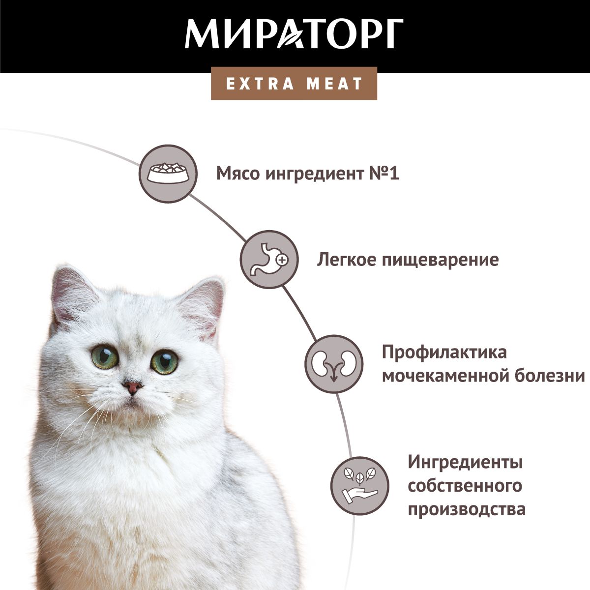 Сухой корм для стерилизованных кошек Мираторг Extra Meat с телятиной, 10 кг