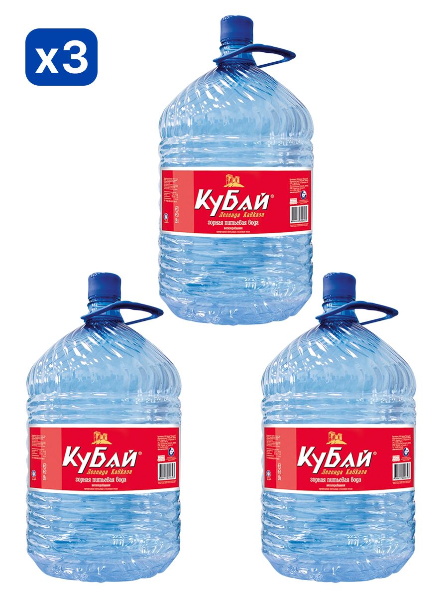 Вода питьевая Кубай 19л негазированная (бутыль одноразовая 3 шт.)
