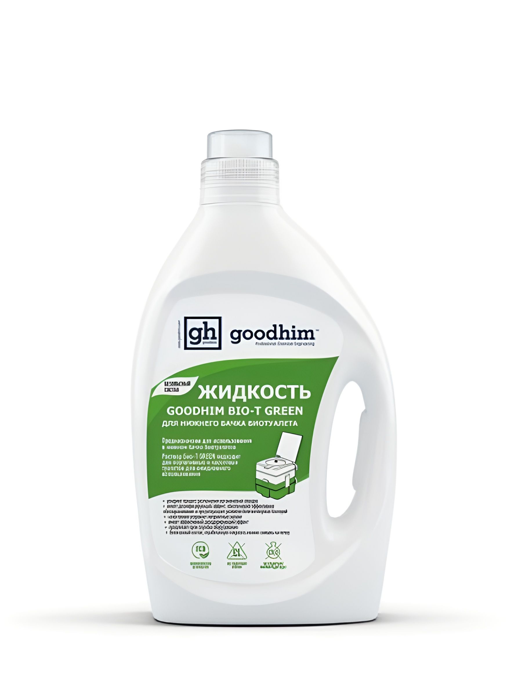 Жидкость для верхнего бачка биотуалета GOODHIM BIO-T GREEN, 2000 мл. 2 шт.