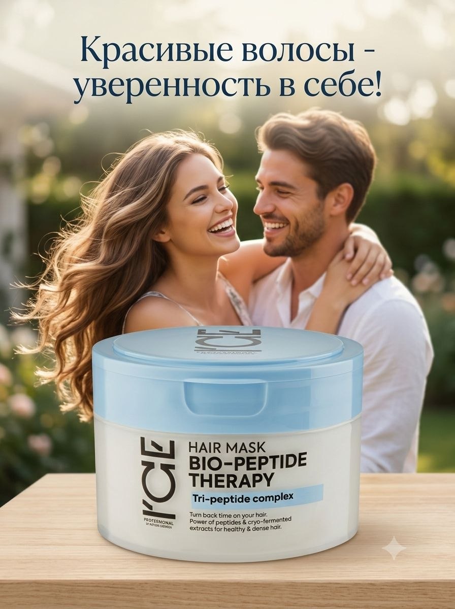 Маска для восстановления и уплотнения волос ICE Professional by Natura Siberica BIO-PEPTIDE THERAPY, 200 мл