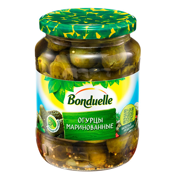 Огурцы Bonduelle маринованные отборные и хрустящие 680 гр