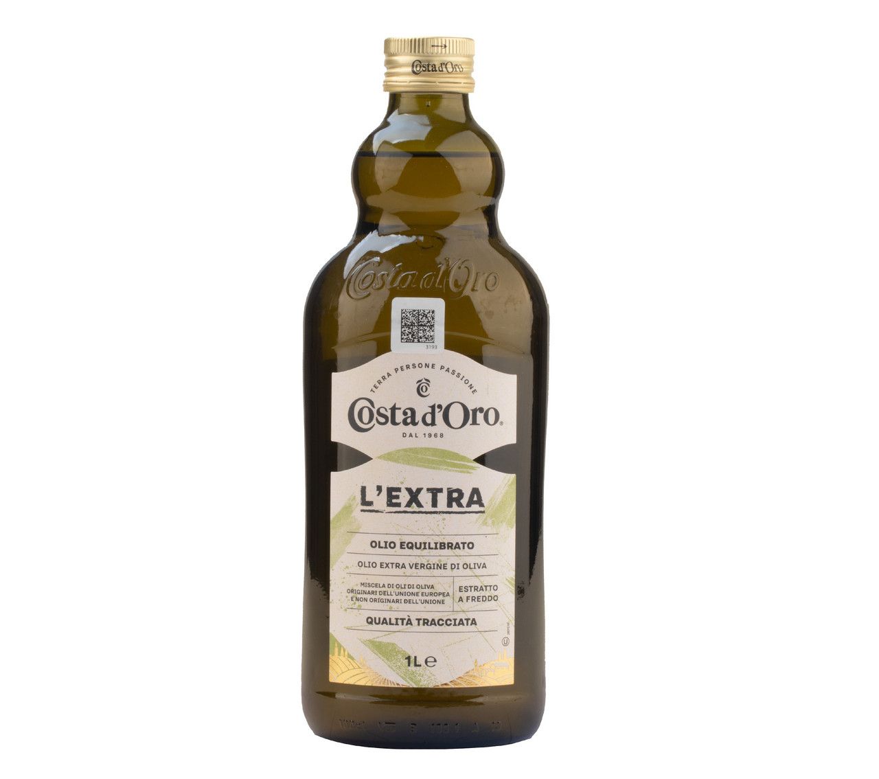 Масло оливковое Costa d'Oro L'Extra Extra Virgin нерафинированное, 1л х 12шт.