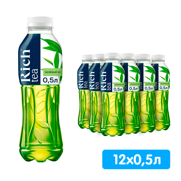 Холодный Чай Rich зеленый 0,5 литра, пэт, 12 шт. в уп.