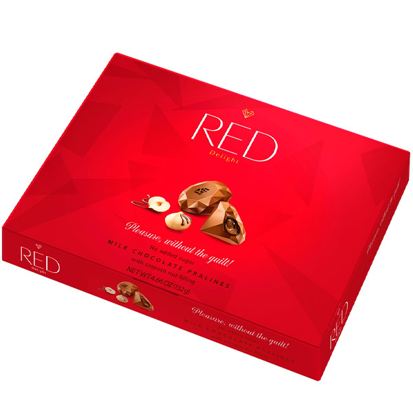 Конфеты Red Пралине из молочного шоколада с ореховой начинкой 132 гр
